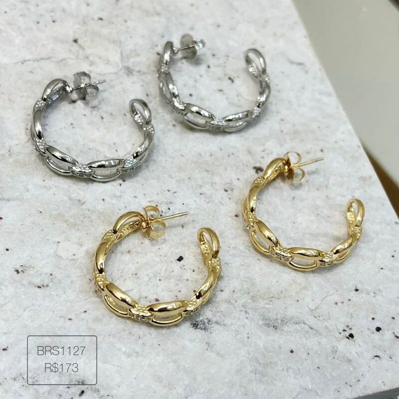 Brinco Argola Avella Elos Esplendor Prateado